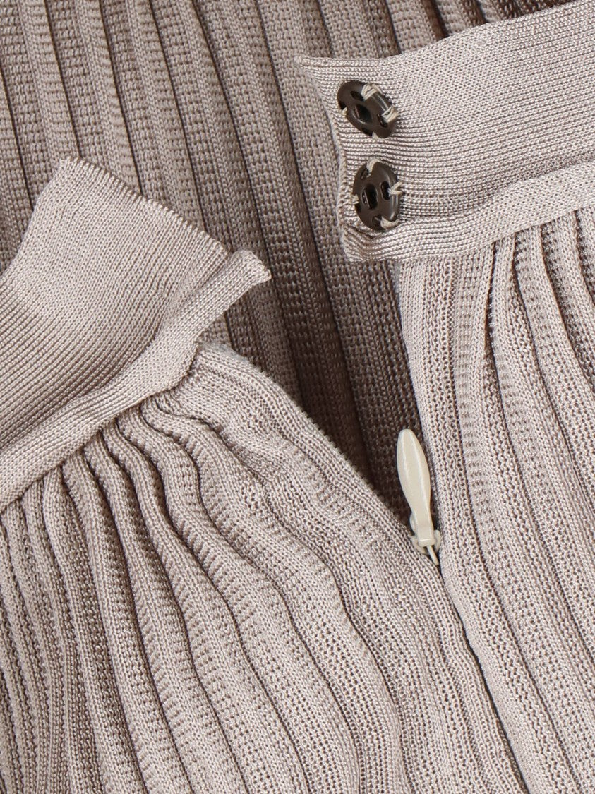 Giorgio Armani Pleated Maxi Skirt Grey