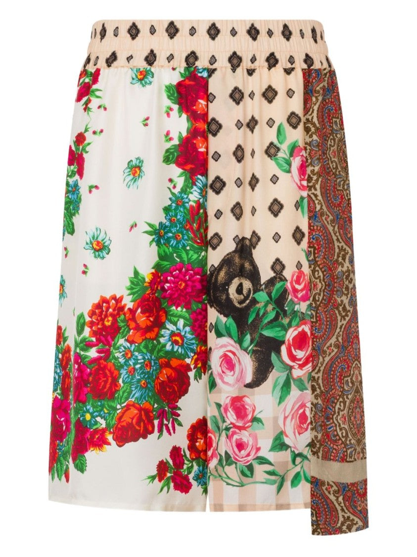 Moschino Multicolour Silk And Nylon Casual Shorts