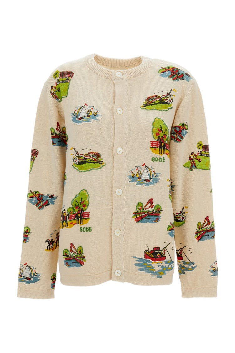 Bode New York Beaded Camp Cardigan