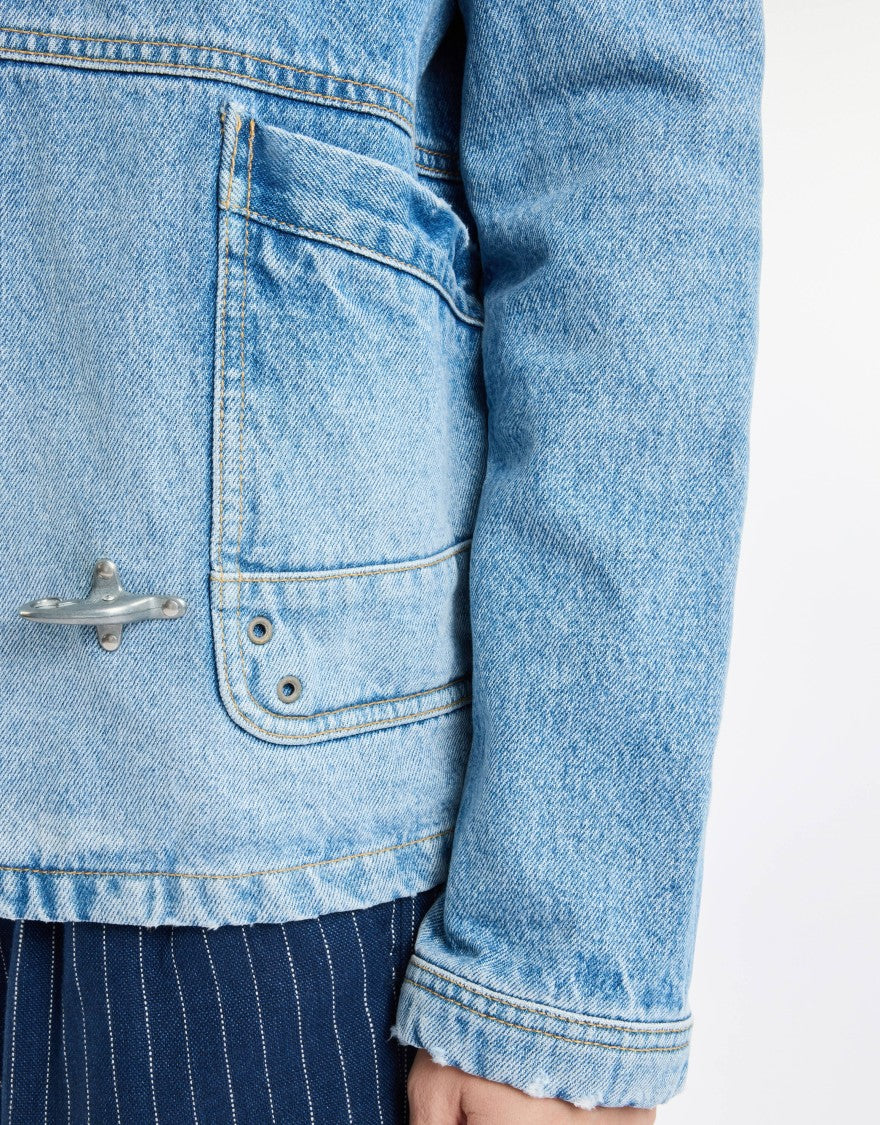 Fay Denim Jacket With Oversized Collar