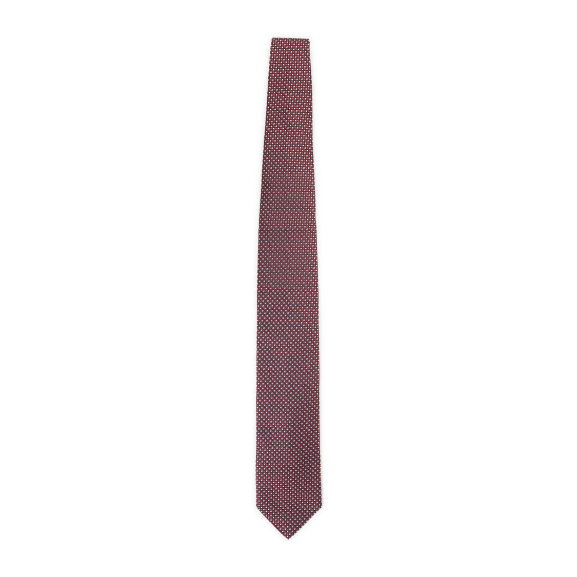 Lanvin Burgundy Geometric Pattern Silk Tie