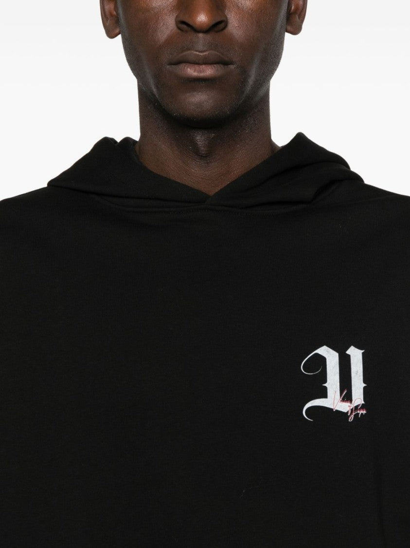 Vision Of Super Black Graphic Print Hoodie With Artistic Design