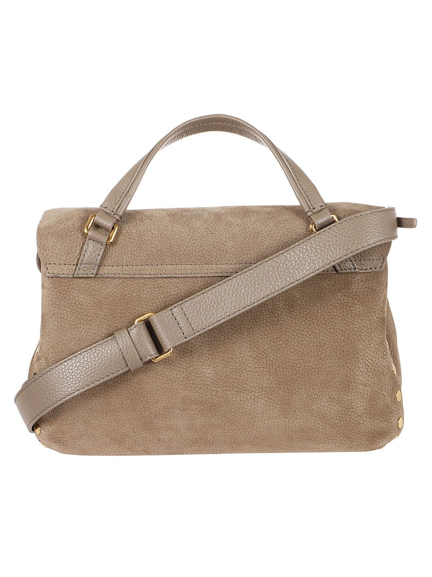 Zanellato Textured Leather Shoulder Bag With Gold Accents