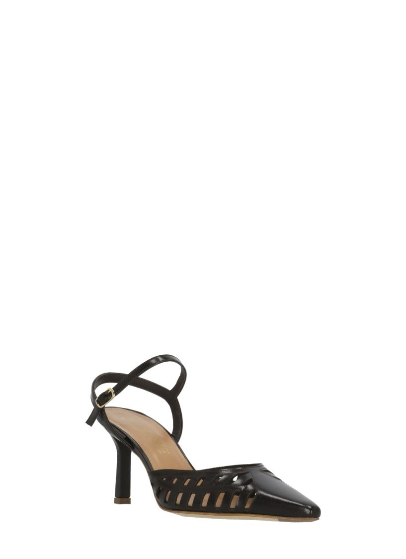 Juilie Dee Brown Julie Dee Cut-Out Slingback Pumps