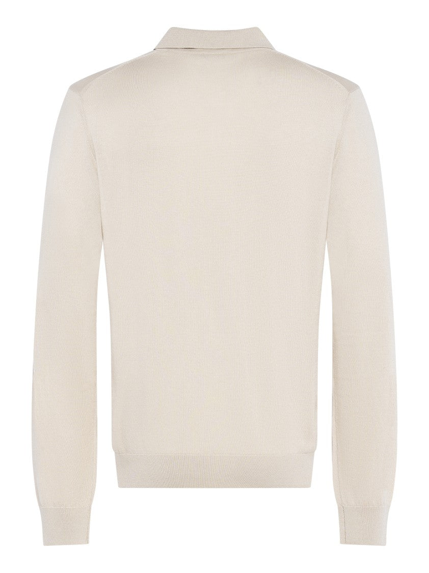 Franzese Collection Three-Button Polo Sweater In Soft Wool