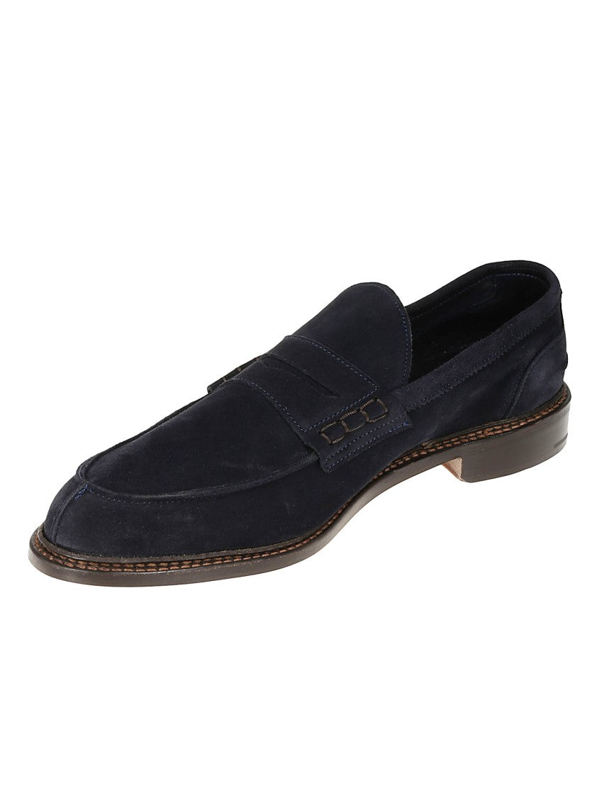 Tricker's High Quality Navy Suede Moccasin Shoes