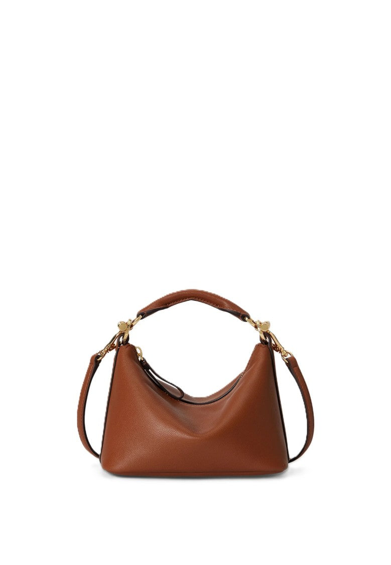 Lauren Ralph Lauren Structured Handbag In Rich Brown Leather