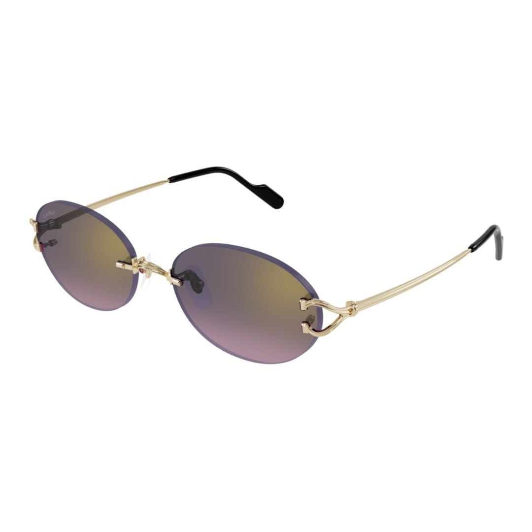 Cartier Rimless Sunglasses With Oval Lenses And Gold-Tone Temples