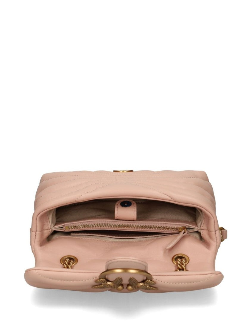 Pinko Quilted Bag With Circular Clasp And Chain Strap