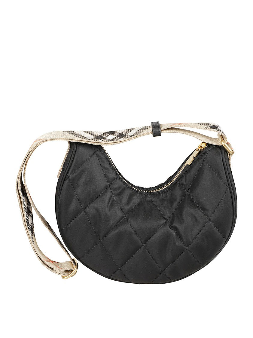 Burberry Crescent-Shaped Quilted Bag With Adjustable Shoulder Strap