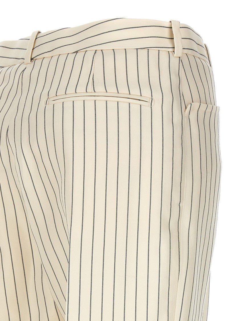 Tom Ford Pinstripe Pants With Central Crease In Wool-Silk Blend