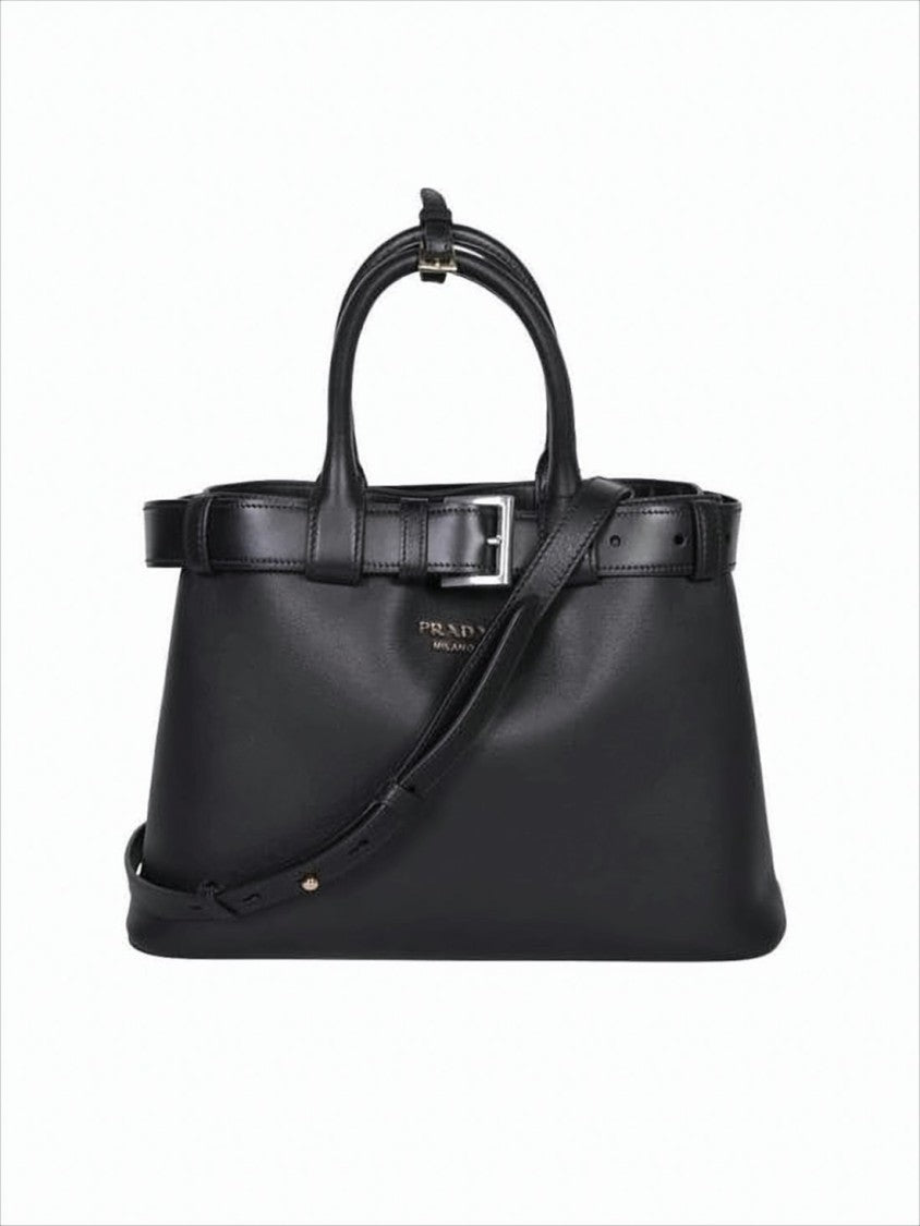 Prada Structured Black Calf Leather Tote