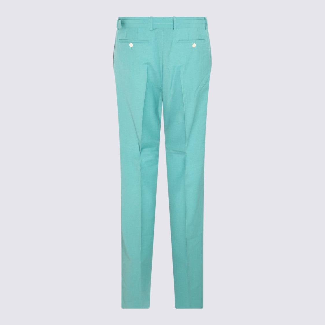 Lanvin Tailored Green Trousers With Buttoned Welt Pockets And Crisp Finish