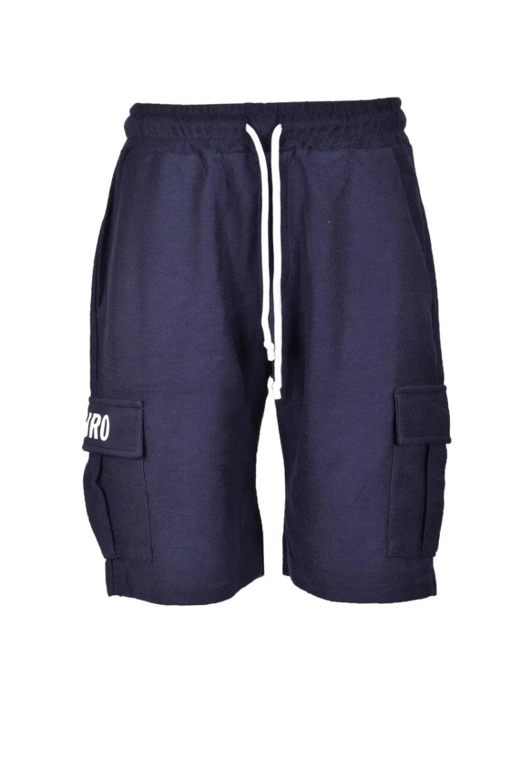 Takeshy Kurosawa Blue Cargo Cotton Bermuda Shorts