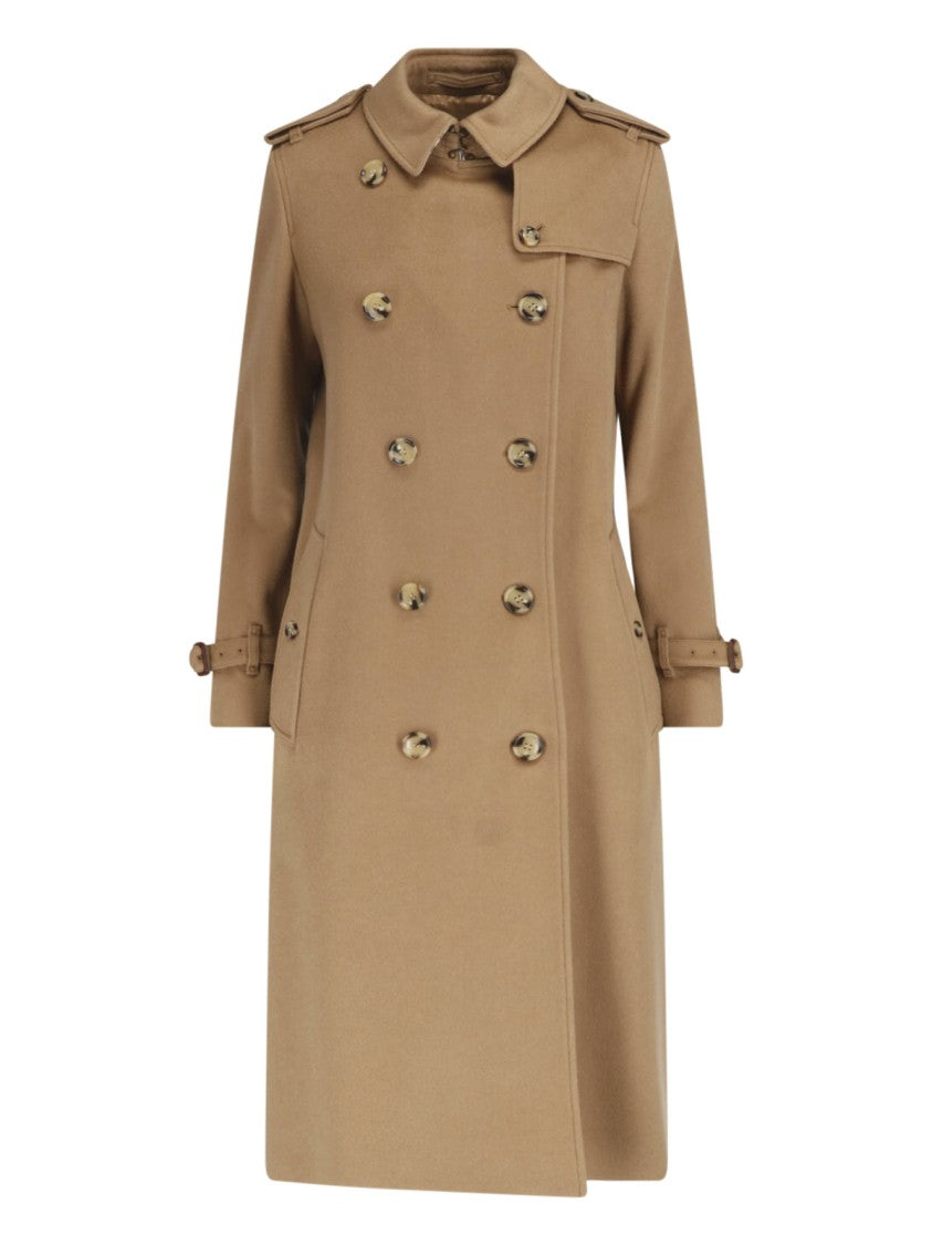 Burberry Brown Kensington Cashmere Belted Trench Coat