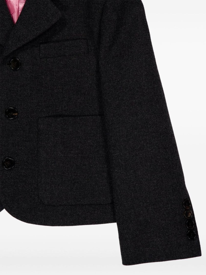 Gucci Cropped Tailored Jacket With Notched Lapel