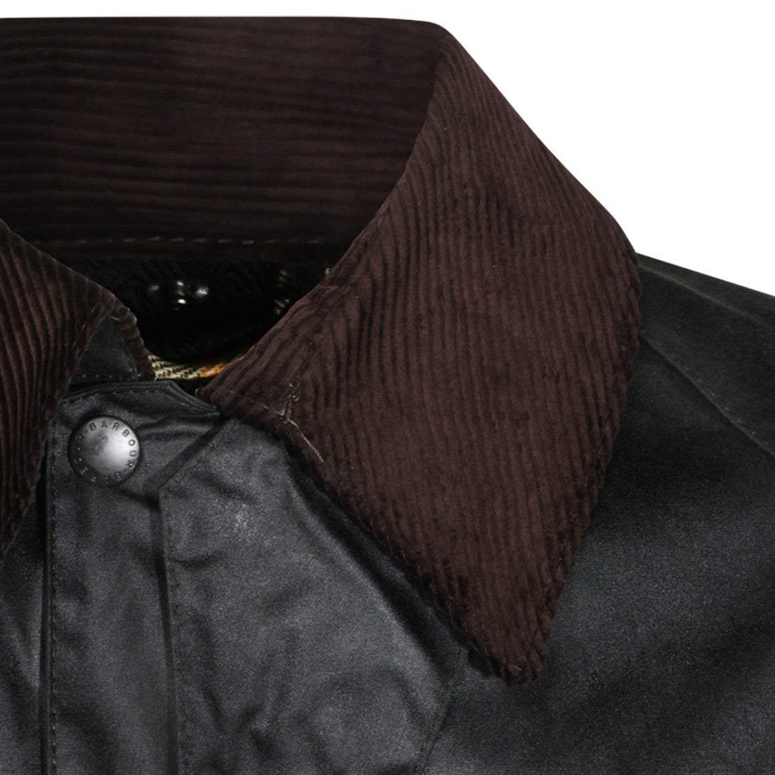 Barbour Sage Bedale Waxed Corduroy-Collar Casual Shirt Jacket