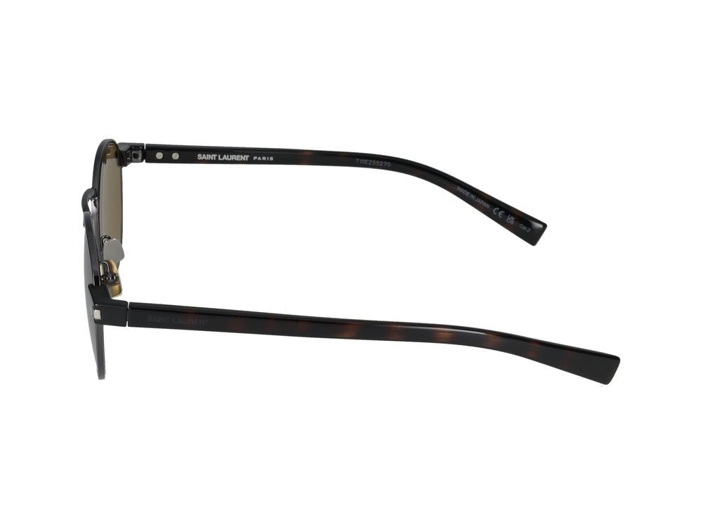 Saint Laurent Ruthenium Round Metal Sunglasses