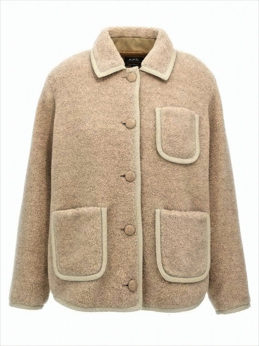 A.P.C. Boxy Wool Jacket With Textured Finish