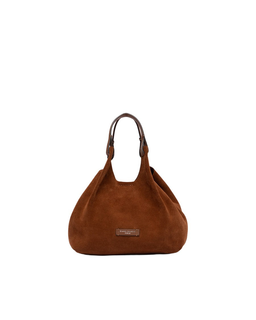 Gianni Chiarini Cognac Dua Suede Leather Tote Bag
