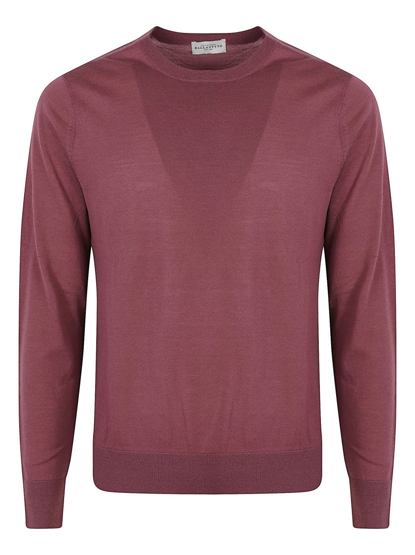 Ballantyne Lightweight Wool Sweater With Classic Crew Neckline