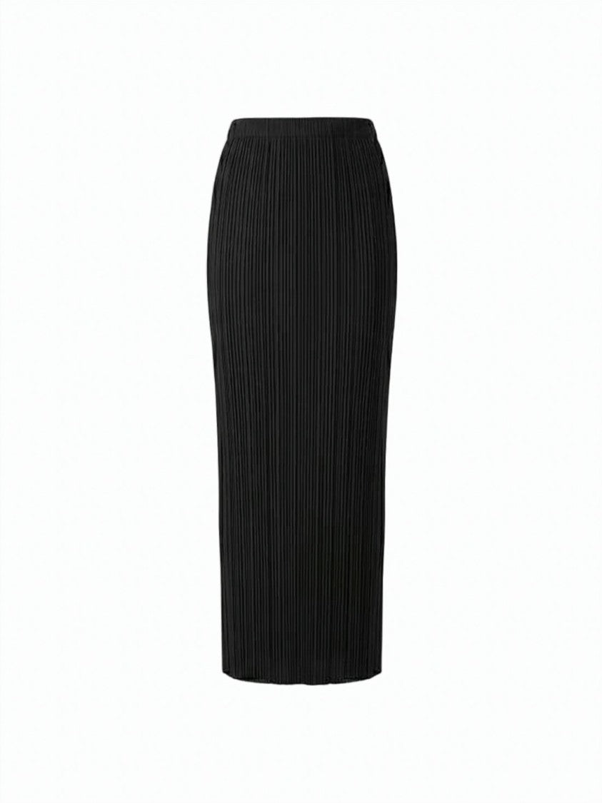 Pleats Please Midi Skirt With Vertical Pleats And Elastic Waistband