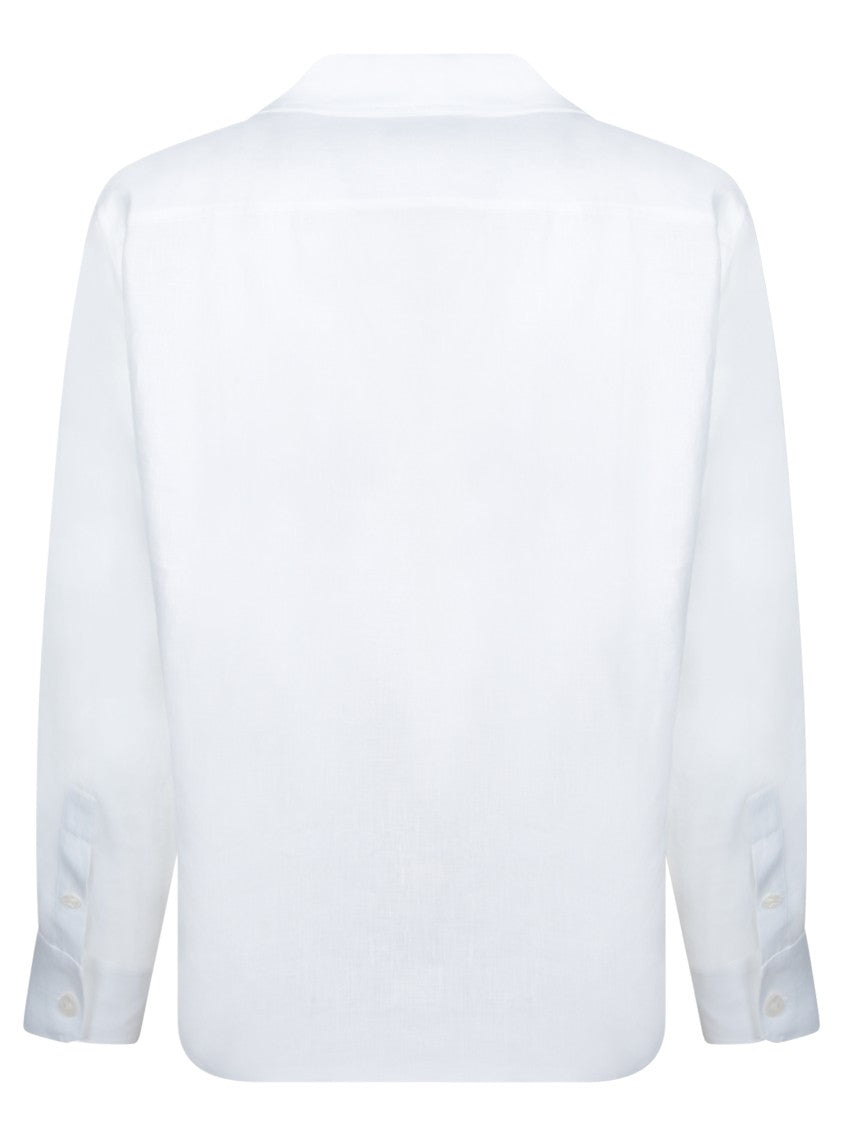 Dolce & Gabbana Refined White Linen Shirt With Classic Collar