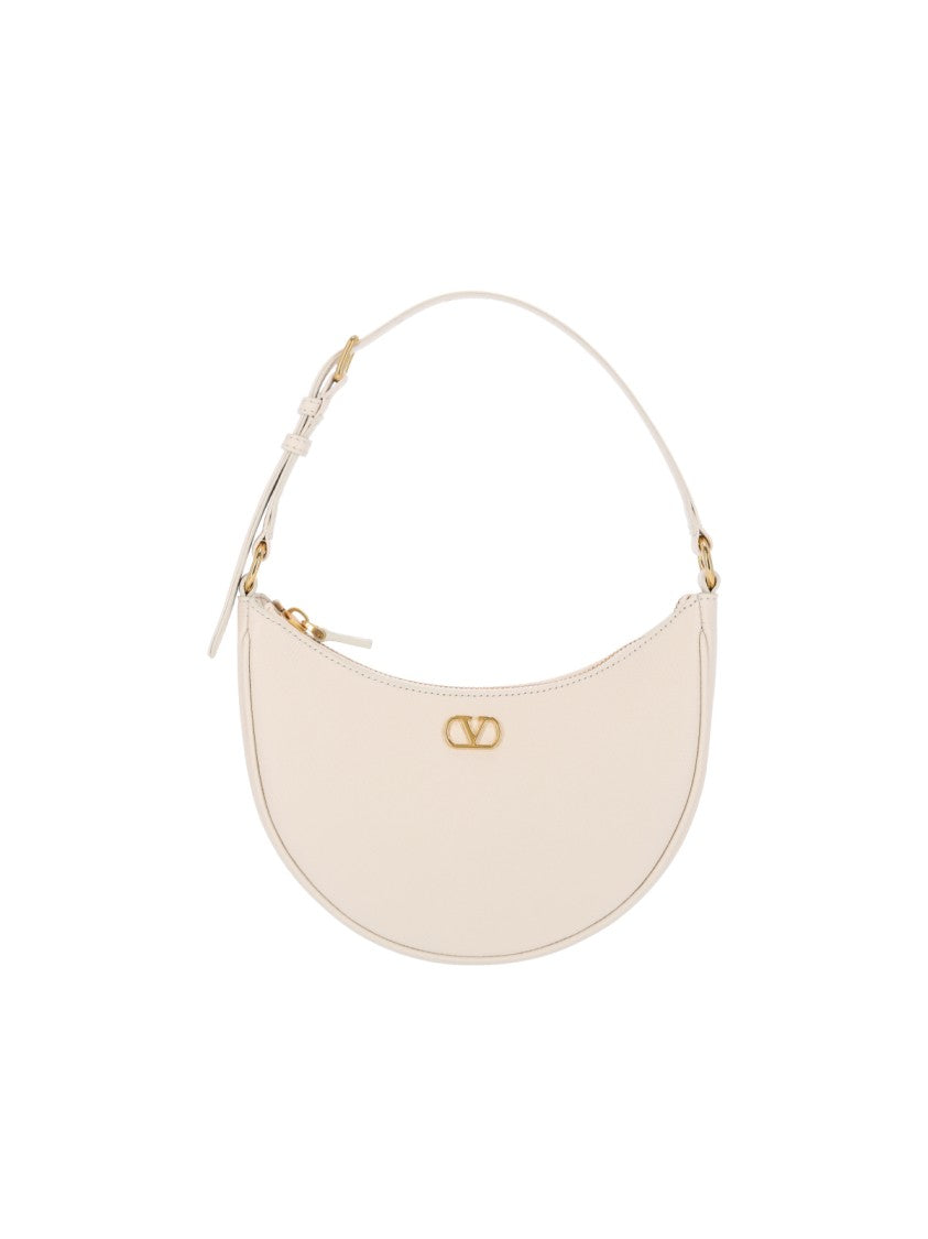 Valentino Garavani White Leather "Vlogo Signature" Mini Hobo Bag