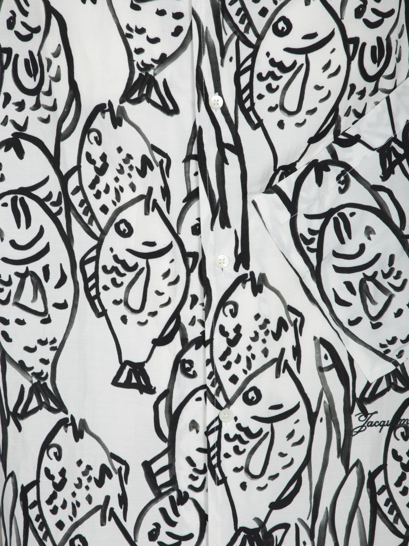 Jacquemus Aloe Leaf And Fish Print Shirt