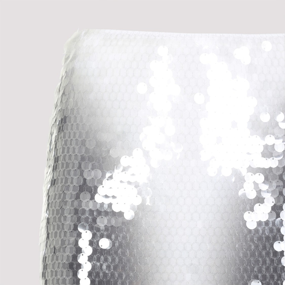 Sportmax Form-Fitting Grey Midi Skirt With Shimmering Sequins