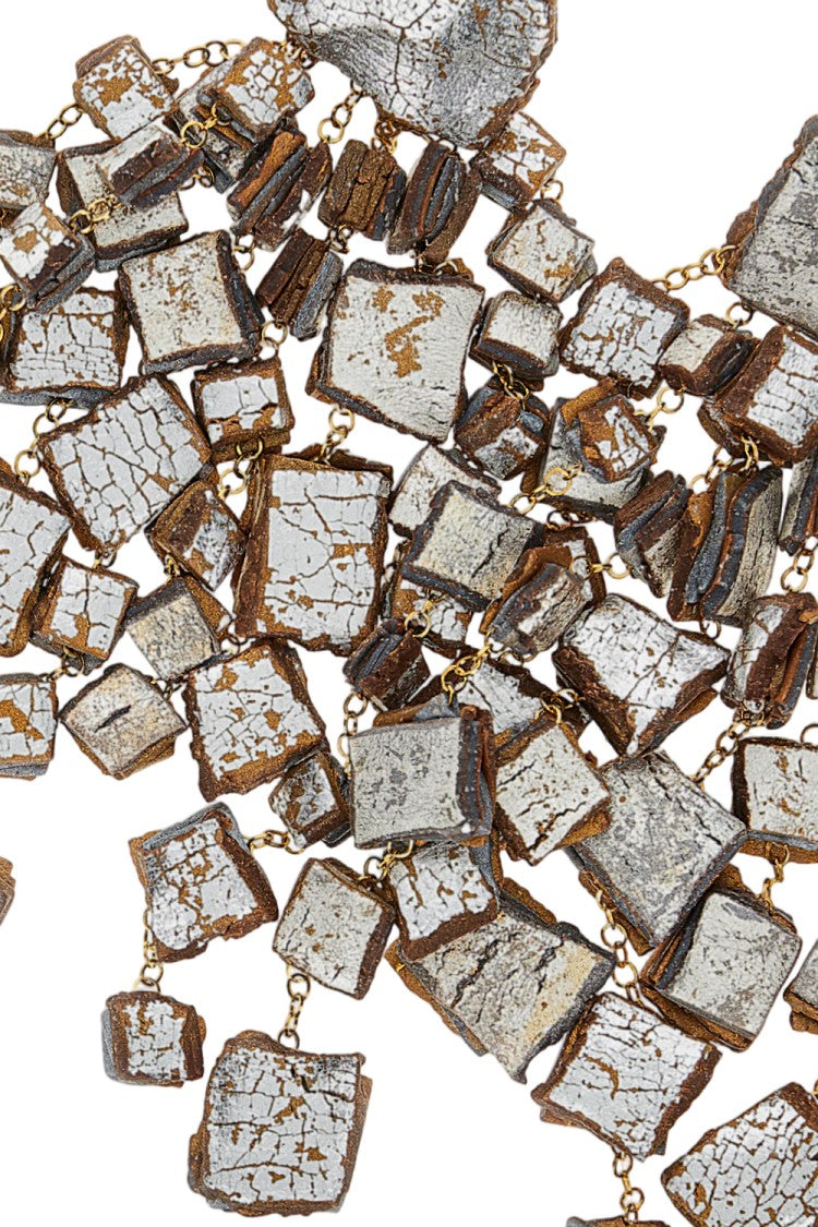 Gfw Cascading Silver And Gold-Toned Long Earrings