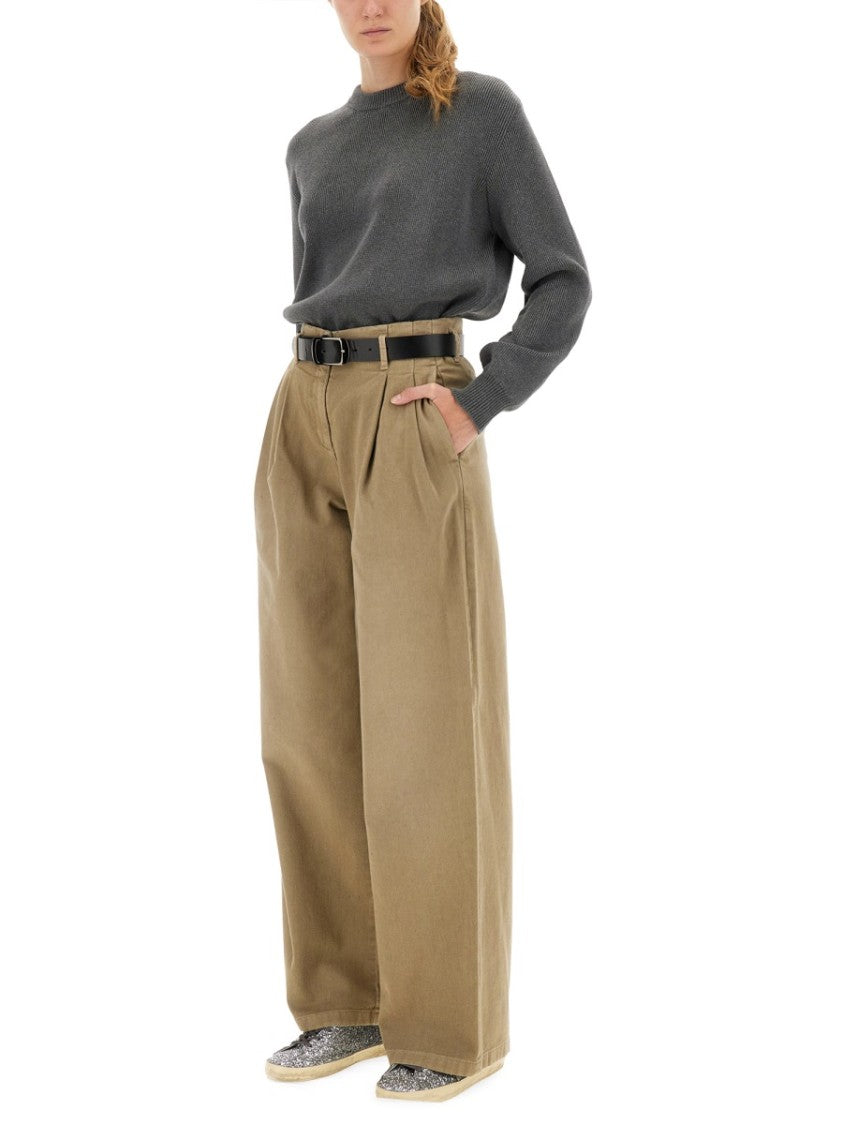 Golden Goose Relaxed Fit Ribbed Knit Jersey With Bold Logo Detail