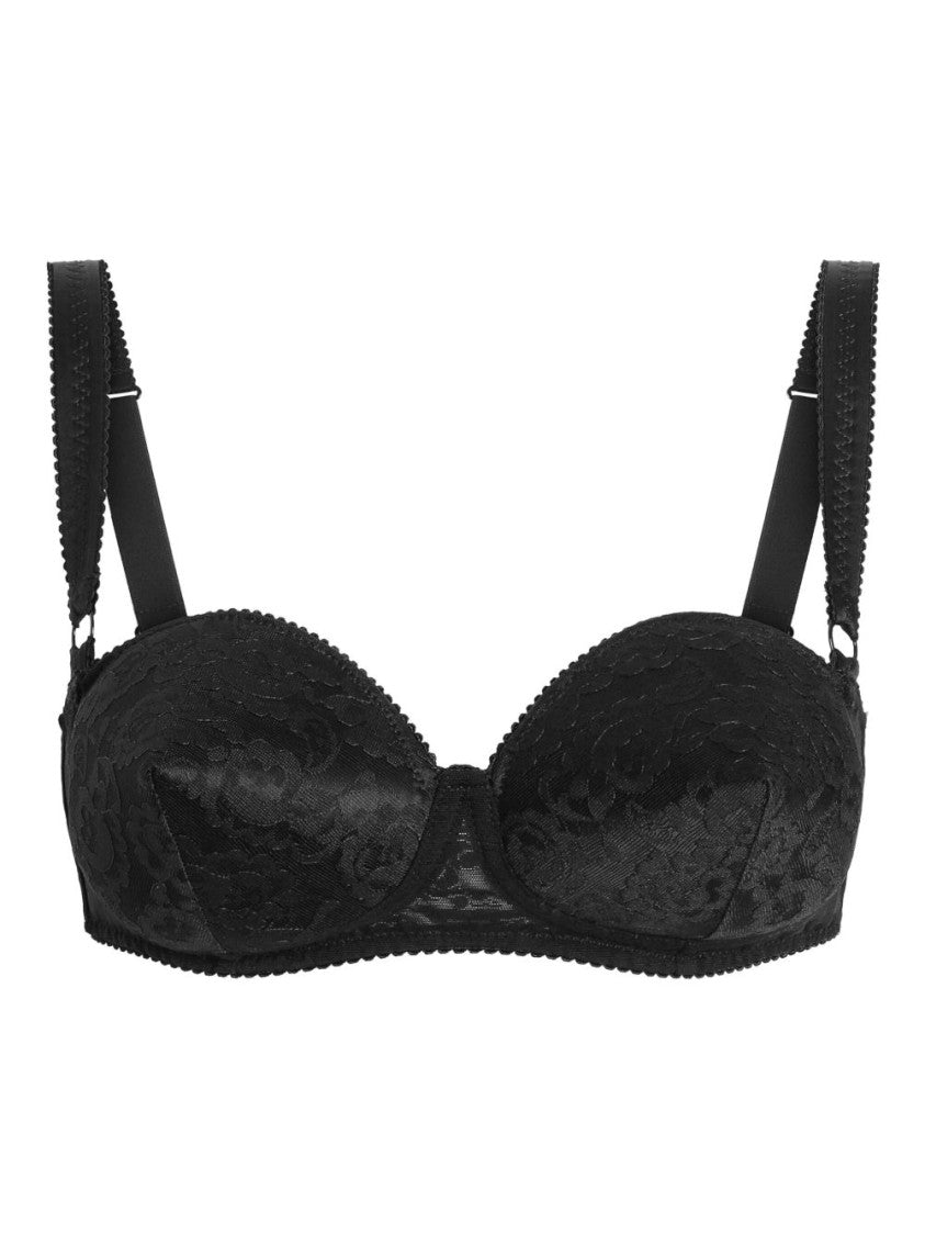 Dolce & Gabbana Intimo Nero Bra With Lace Overlay