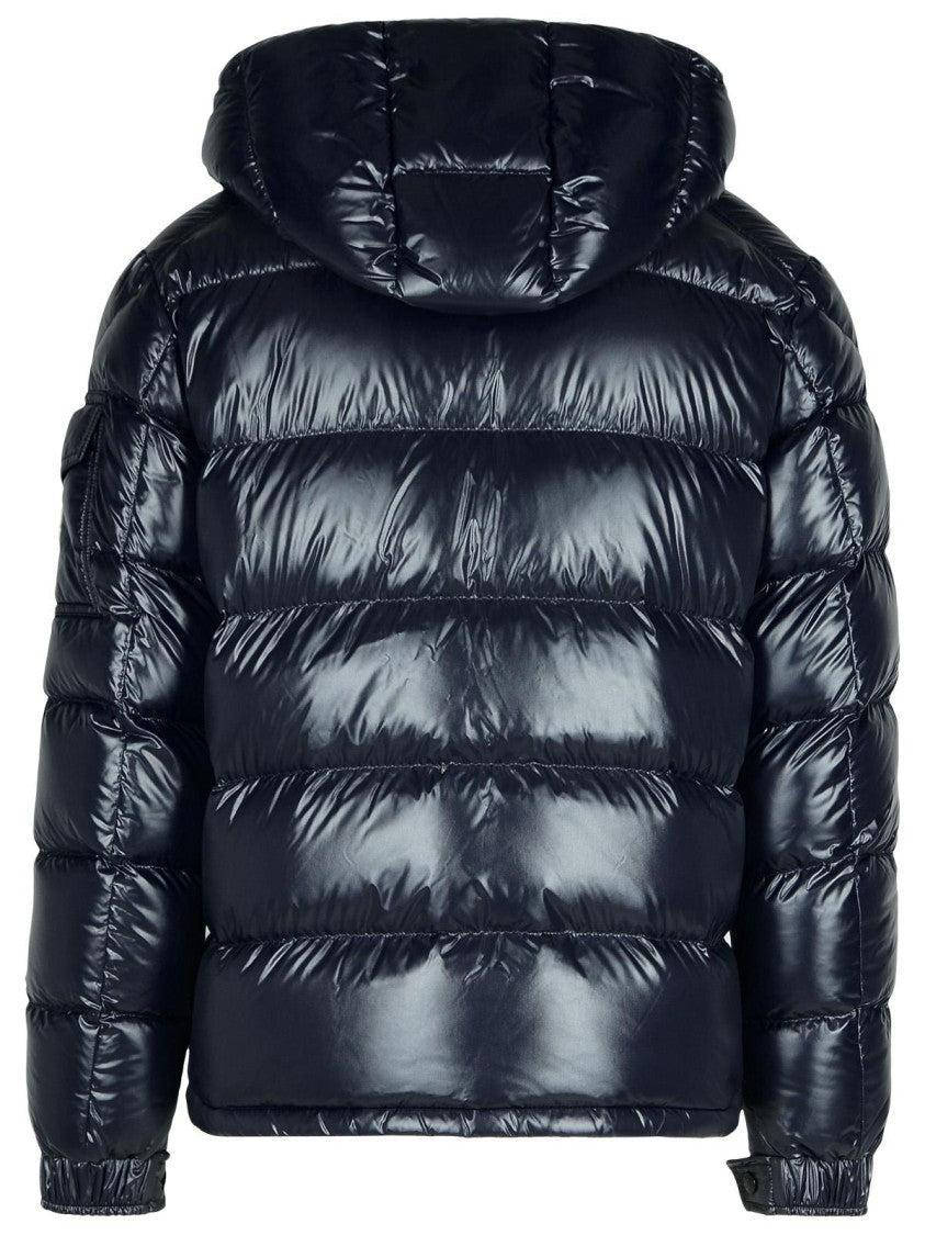 Moncler 'Maya' Blue Shiny Nylon Down Jacket