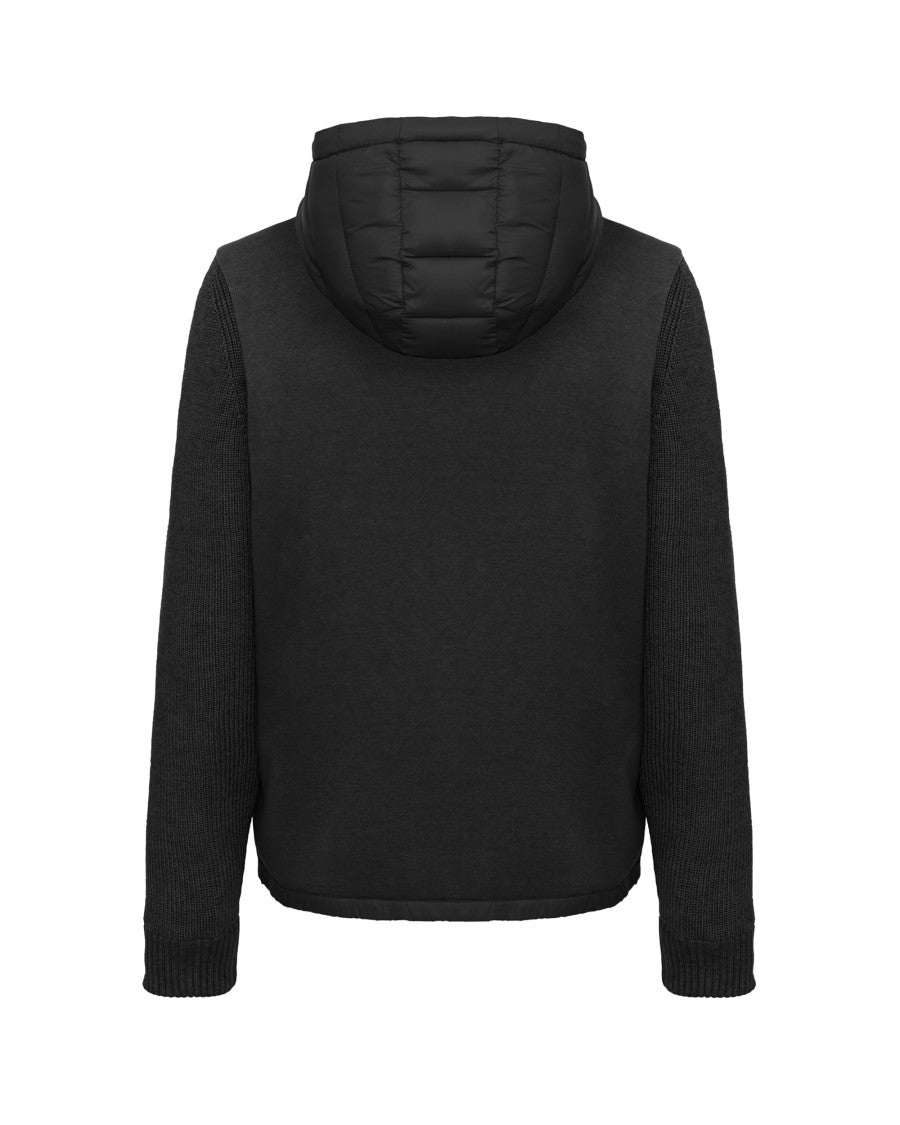 Colmar Originals Black Knit Hooded Jacket With Sleeves