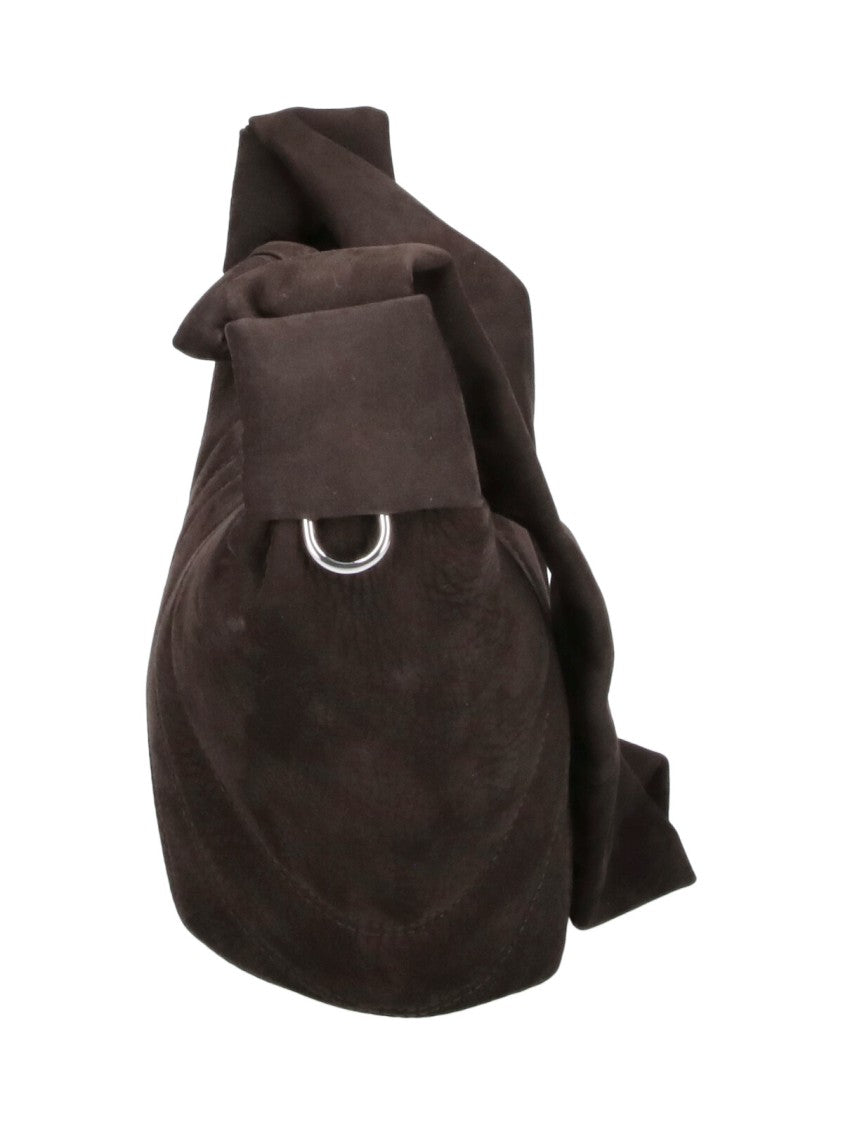 Lemaire Brown Calf Leather Medium Crescent Shoulder Bag
