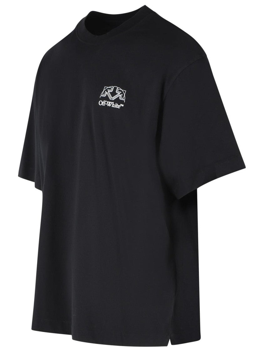 Off-White Relaxed-Fit Black Cotton T-Shirt With Graphic Back Print
