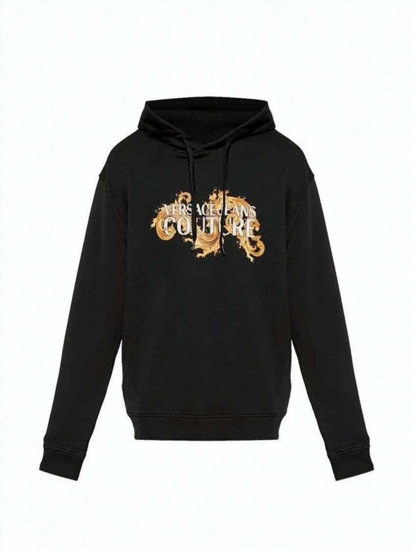 Versace Pullover Hoodie With Baroque Detailing