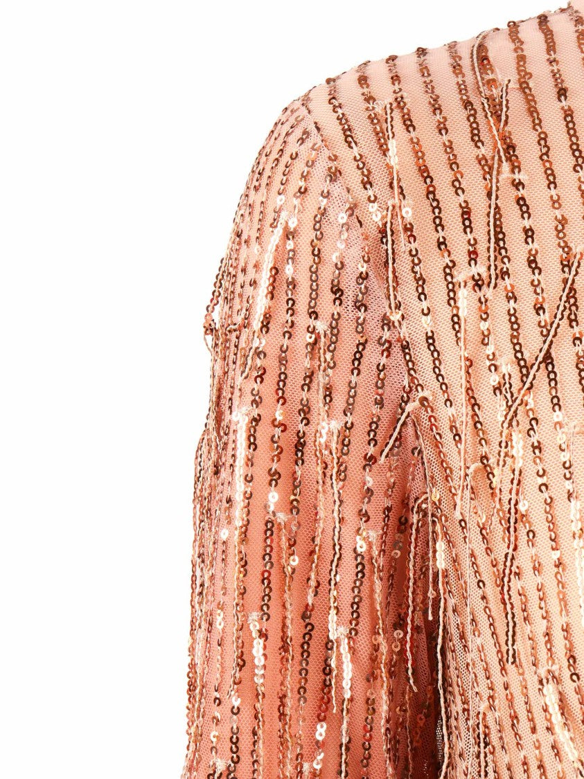 Clips Sequined Fringe Embellished Maxi Dress