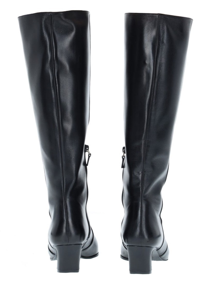 Stuart Weitzman Stassi Pointed Toe Leather Boots