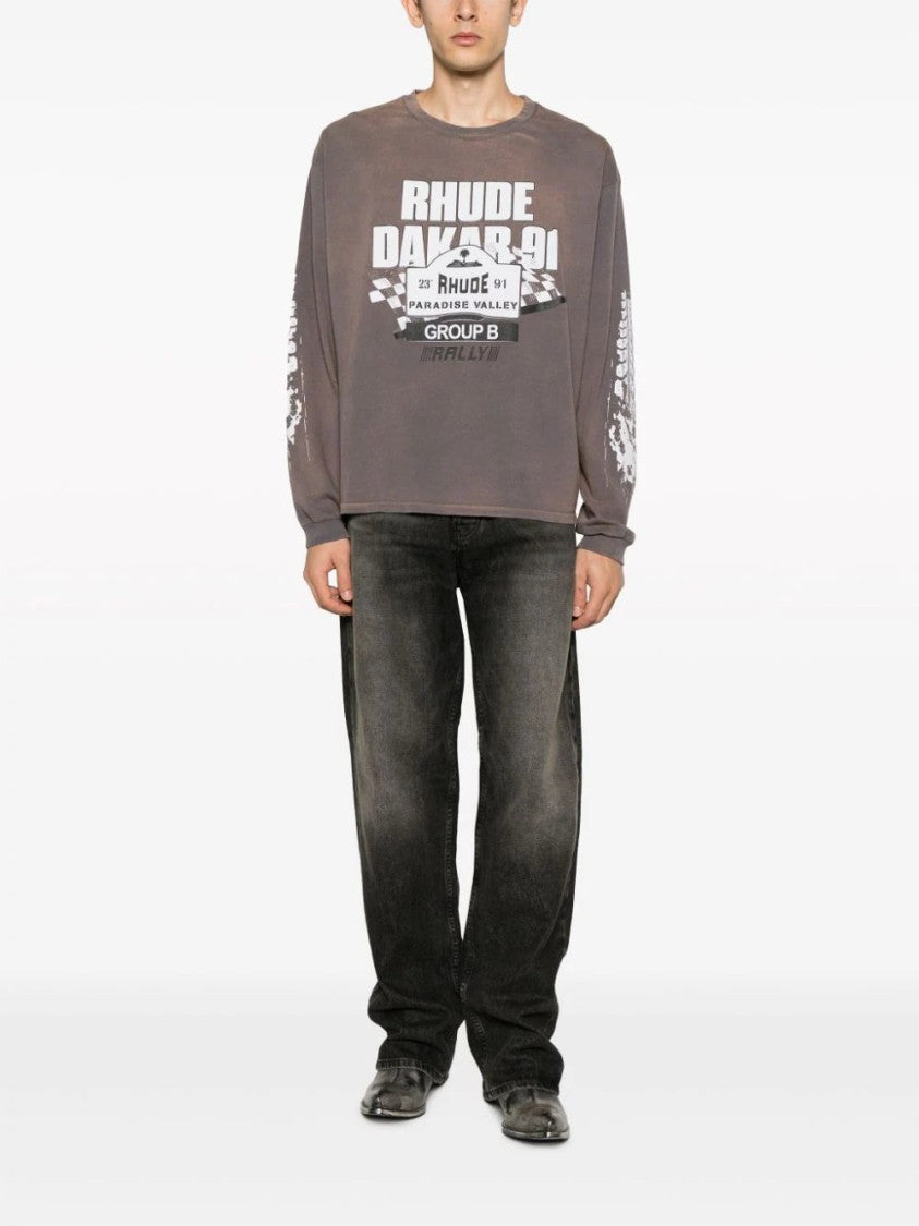 Rhude Mid-Rise Wide-Leg Black Denim Jeans