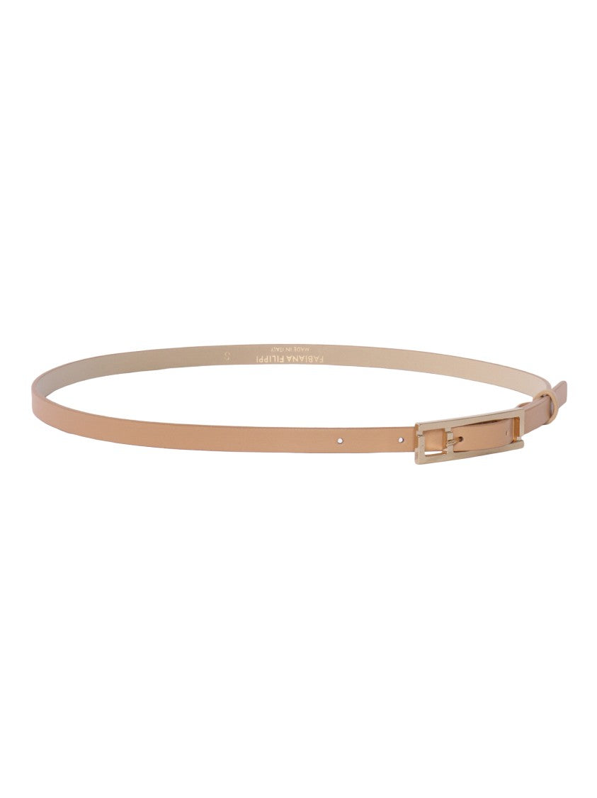 Fabiana Filippi Brown Calf Leather Narrow Belt