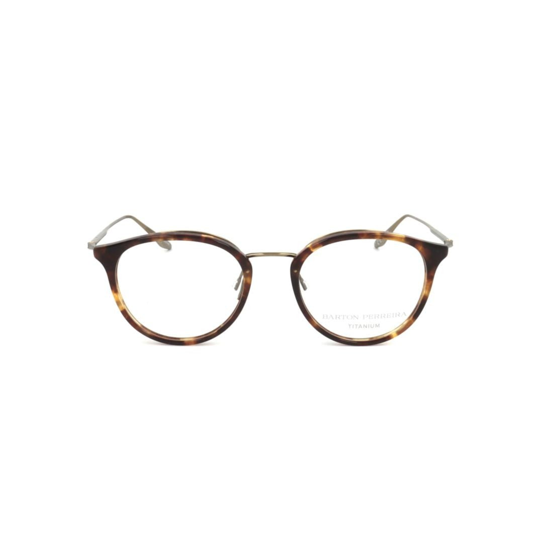 Barton Perreira Bp5095 480Lz Round Tortoiseshell Pattern Eyeglasses With Thin Metal Temples