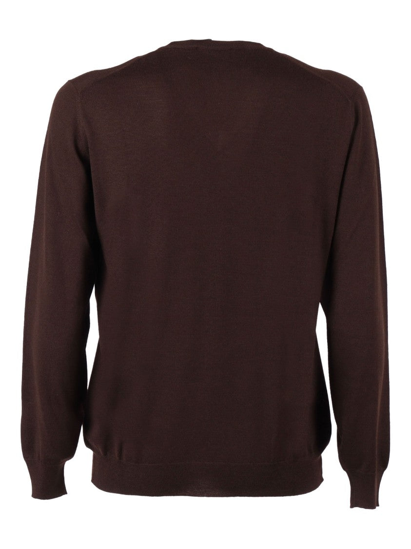 Fedeli Fitted V-Neck Knitted Sweater
