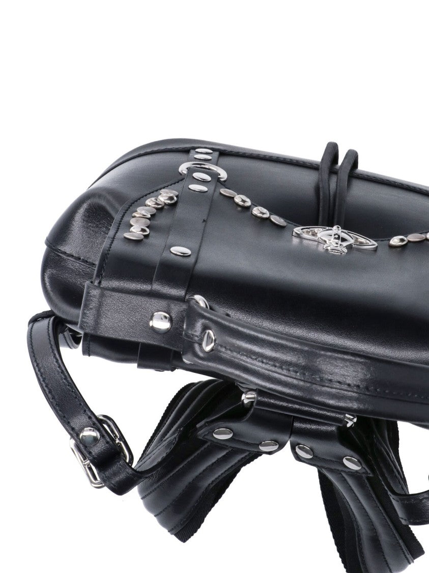 Vivienne Westwood Max Compact Studded Orb Leather Backpack