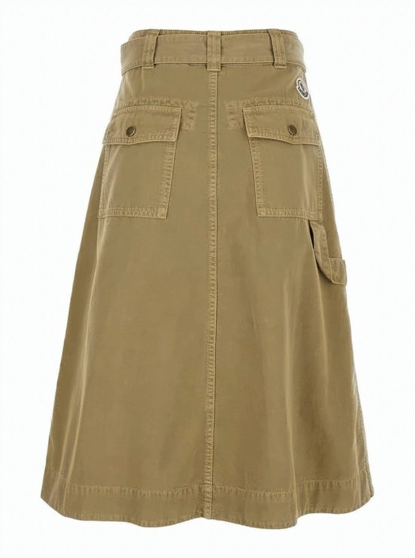 Moncler Structured Midi Skirt With Front Button Closure