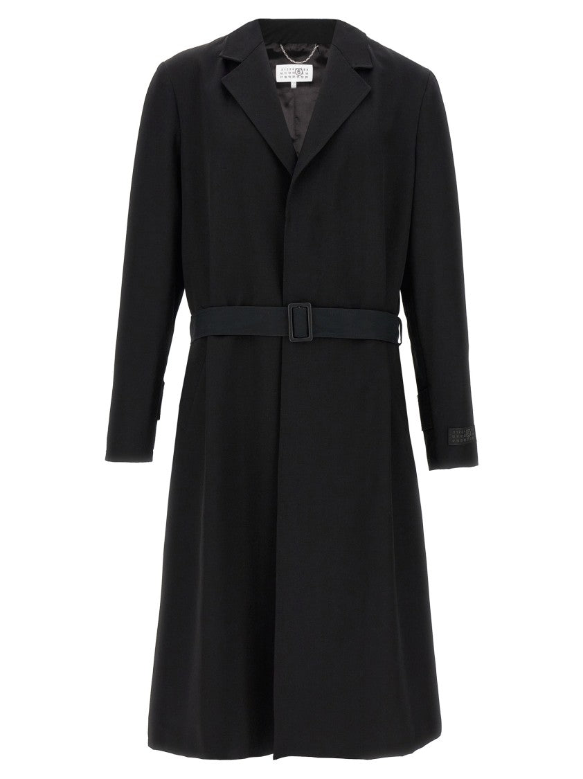 Mm6 By Maison Margiela Virgin Wool Trench Coat With Signature Details