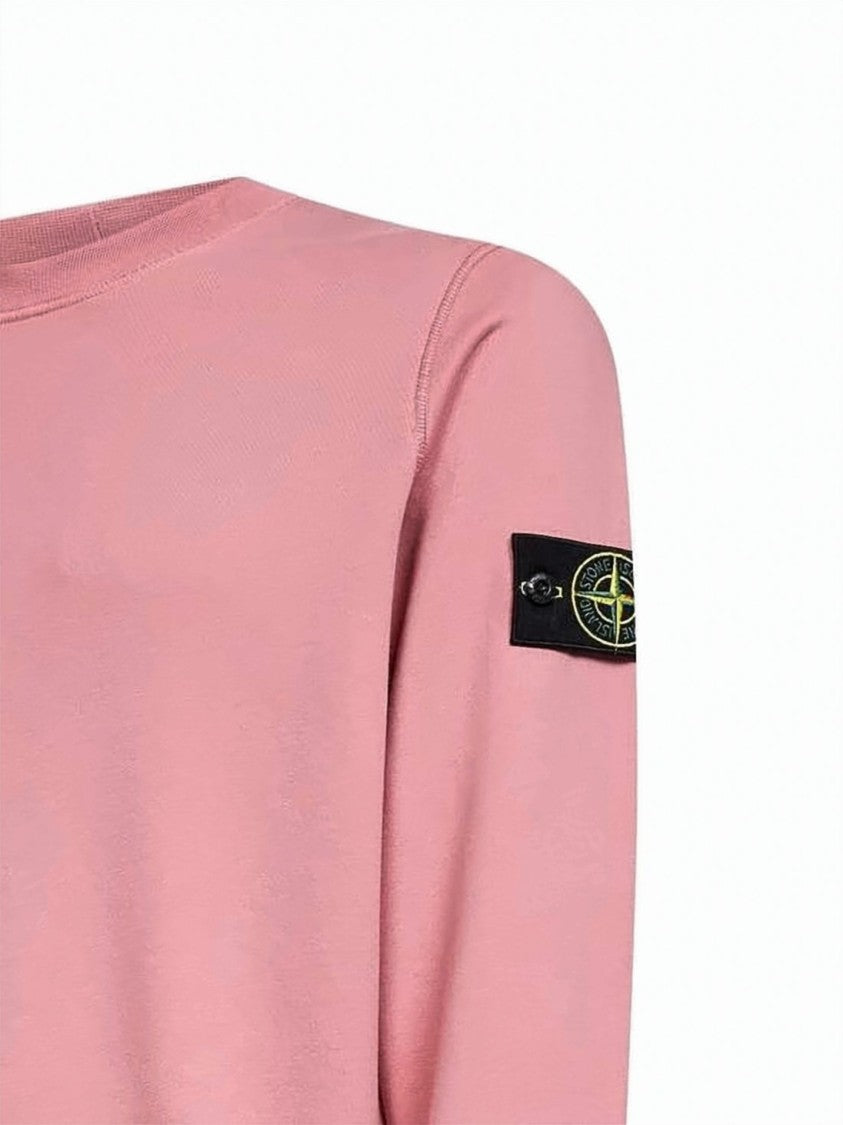 Stone Island Organic Cotton Fleece Crewneck Sweatshirt