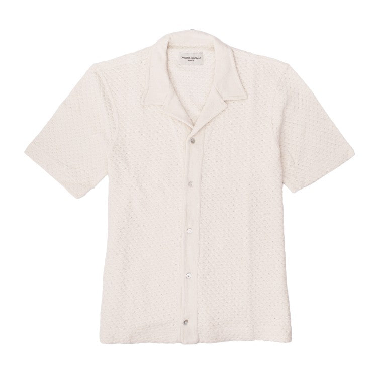 Officine Generale Textured Cotton Jersey Short-Sleeve Polo