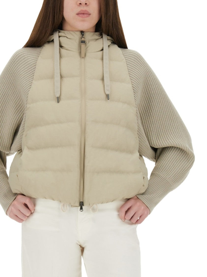 Brunello Cucinelli Knitted Sleeves Down Jacket